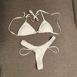 Boutin LA White Matching Bikini Set Triangle Top Strap  Bottom Size S